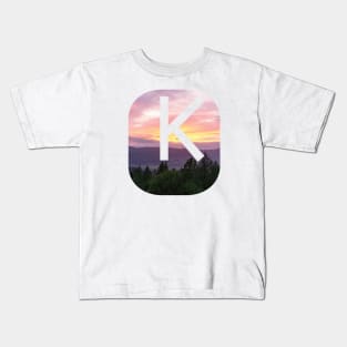 Initial K Sunset Photograph Kids T-Shirt